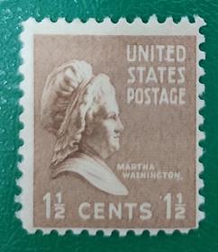 美国邮票1938年历届总统-华盛顿 1枚新
