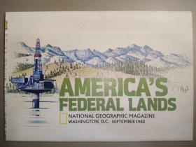 National Geographic国家地理杂志地图系列之1982年9月 America's Federal Lands 美联邦地图