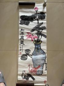 吴万盛花鸟画字画水墨国画书画竖幅纯手绘作品条幅有章款真迹保真