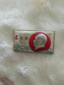 东方红 彩色毛主席像章 334