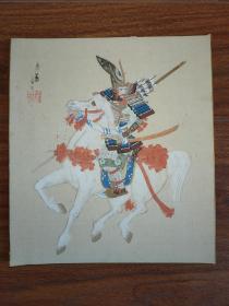 日本回流:清末民初时期 绢本精绘 将军白马
