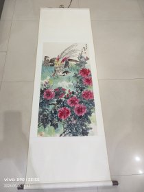 炳龙三尺花鸟画立轴