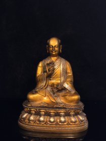 铜彩绘上师