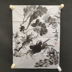 122e37：著名画家、花鸟师承李苦禅大师、中国美术家协会北京分会会员—钱卫国 花鸟国画作品一幅 ，纸本软片，尺寸约1.3平尺！