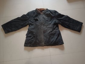 老中山装 毛皮棉袄 衣襟袖口有磨损 道具收藏使用