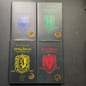 Harry Potter and the Philosopher's Stone Slytherin Gryffindor Ravenclaw Hufflepuff 《哈利·波特与魔法石》霍格沃茨魔法学校四大学院珍藏版全套四种合