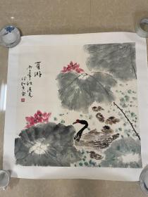 李德亮书画，夏游。丙子年秋，中美协会员。画芯尺寸68×68.。已托底。标价就是卖价。