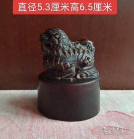 黄杨木狮钮镇纸印章料6537
