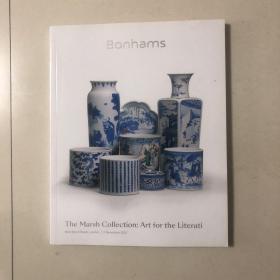 bonhams 邦翰斯2022年伦敦拍卖：the marsh collection：art for the literati（文人逸趣：墨一闲藏中国艺术珍品明清瓷器文房）顺治五彩加官晋爵盖罐、康熙青花西厢记方瓶、明末五彩莲池禽戏纹筒瓶、明末五彩指日高升图笔筒、康熙青花寿字笔筒、明末青花魁星图碗、青花玉堂佳器款五彩仕女婴戏图盘、康熙早期青花釉里红人物纹笔筒、清初青花山水纹罐