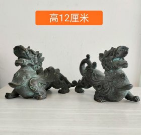 老貔貅摆件一对4103