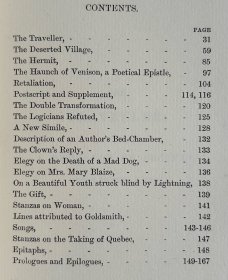 1889年《旅行者》《荒村》等合集，全真皮精装，书顶刷金，八五品The Traveller The Deserted Village And other Poems