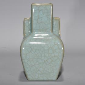 汝窑冰裂纹三孔瓶，13.5×8×6.5 ，