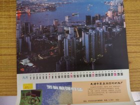 1986年老挂历.世界城市风光风景.天津动力机厂.天津市聚氨酯塑料制品厂.天津市化学试剂二厂.天津市汽车装具厂.广告画.品佳.