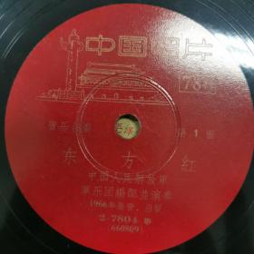 中唱黑胶78转唱片
东方红/大海航行靠舵手（1966年录制）完美品