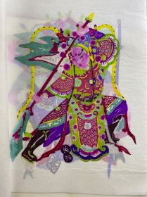 中国民间剪纸 三国人物 点色剪纸(超大剪纸·一盒10张)