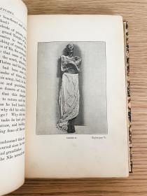 1890年《埃及印象随笔》初版 四分之一红色山羊皮装帧 5层竹节背 书脊烫金