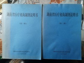 湖南省医疗机构制剂说明书 第一辑 +第二辑 全二册