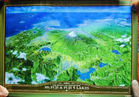 日本鸟瞰地图：富士山•富士五湖（极美大图，不议价）