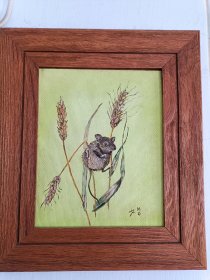 国外拍的油画小鼠爱麦穗