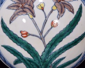 明宣德青花五彩秋葵纹扁瓶尺寸33*23厘米编号1346258007