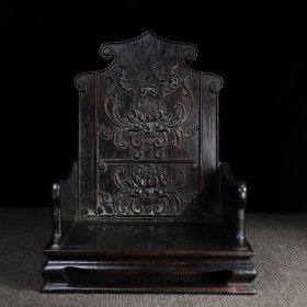 花梨木雕刻莲花佛龛宝阁供台供桌摆件，长27厘米宽21厘米高35厘米。
