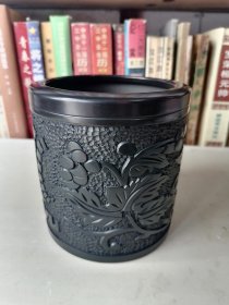 黑陶笔筒