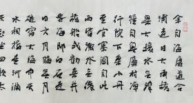 张树明，中国书协会员，四川省书协理事，四川省大邑青年诗书画院院长。一九九O年就已获得中国书法界的最高奖项;全国第五界书展全国奖。
书法作品入选：《全国第四届中青年书法家作品展》、《全国第五届书法家作品展》、《全国第六届中青年书法家作品展》、《全国第八届中青年书法家作品展》…

作品来自作者，保真。
苏轼《记过合浦》，34 x 136 cm，宣纸，未装裱，保真。d6545。