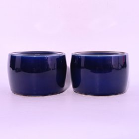 宣德年制祭蓝釉蛐蛐罐，9.5×14厘米
