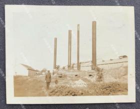 抗战时期 冀豫晋一带的工厂和当地日伪治安军 原版老照片一枚