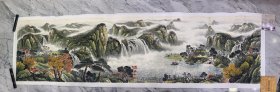 小丈二山水，364*100厘米，纯手绘，已经托底