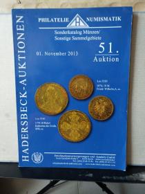 PHILATELIE NUMISMATIK：Sonderkatalog Munzen  Sonstige Sammelgebiete.51.（01. November 2013）