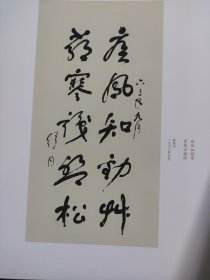 散页美术资料（印刷品）———革命艺术精品——书法——行书铁肩妙手五言联，行书疾风岁寒五言联【舒同】2033