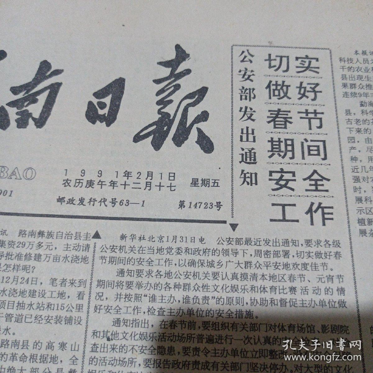 云南日报（1991年2月）