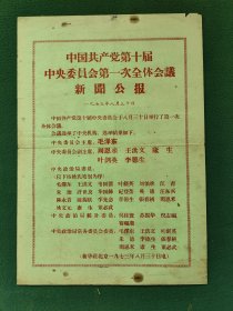 8开，1973年〔中国共产党第十届中央委员会第一次全体会议新闻公报〕