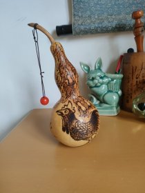 甘凤豪葫芦烙画。大吉大利。。