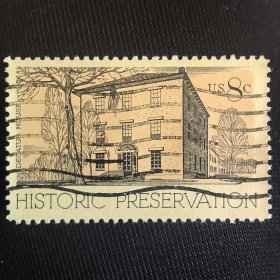 USA401美国1971年 美国的著名历史建筑 迪凯特故居（美国早期著名海军军官） 雕刻版外国邮票 信销 1枚 邮戳随机