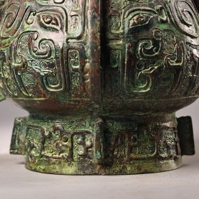 珍品旧藏收青铜圆罐 工艺精湛 款式精美 重2050克 高24厘米 宽18厘米
