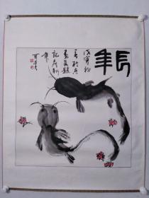 保真書畫，李可夫四尺斗方國畫作品《長年》一幅，紙本鏡心，尺寸：68*66