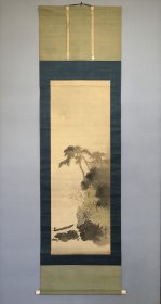 日本名家绘画：田畑秋涛《赤壁夜泛图》（保真）