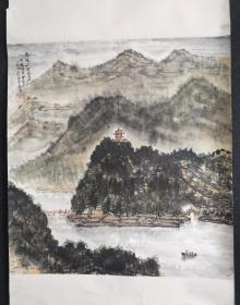 山水画一幅《宿北大战 陈毅指挥部》尺寸80x68厘米，保真！