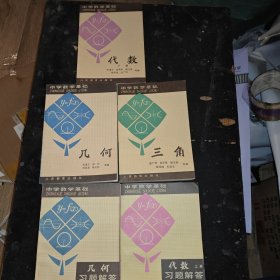 中学数学基础，代数下，代数习题解答上，三角，几何，几何习题解答，共5册合售