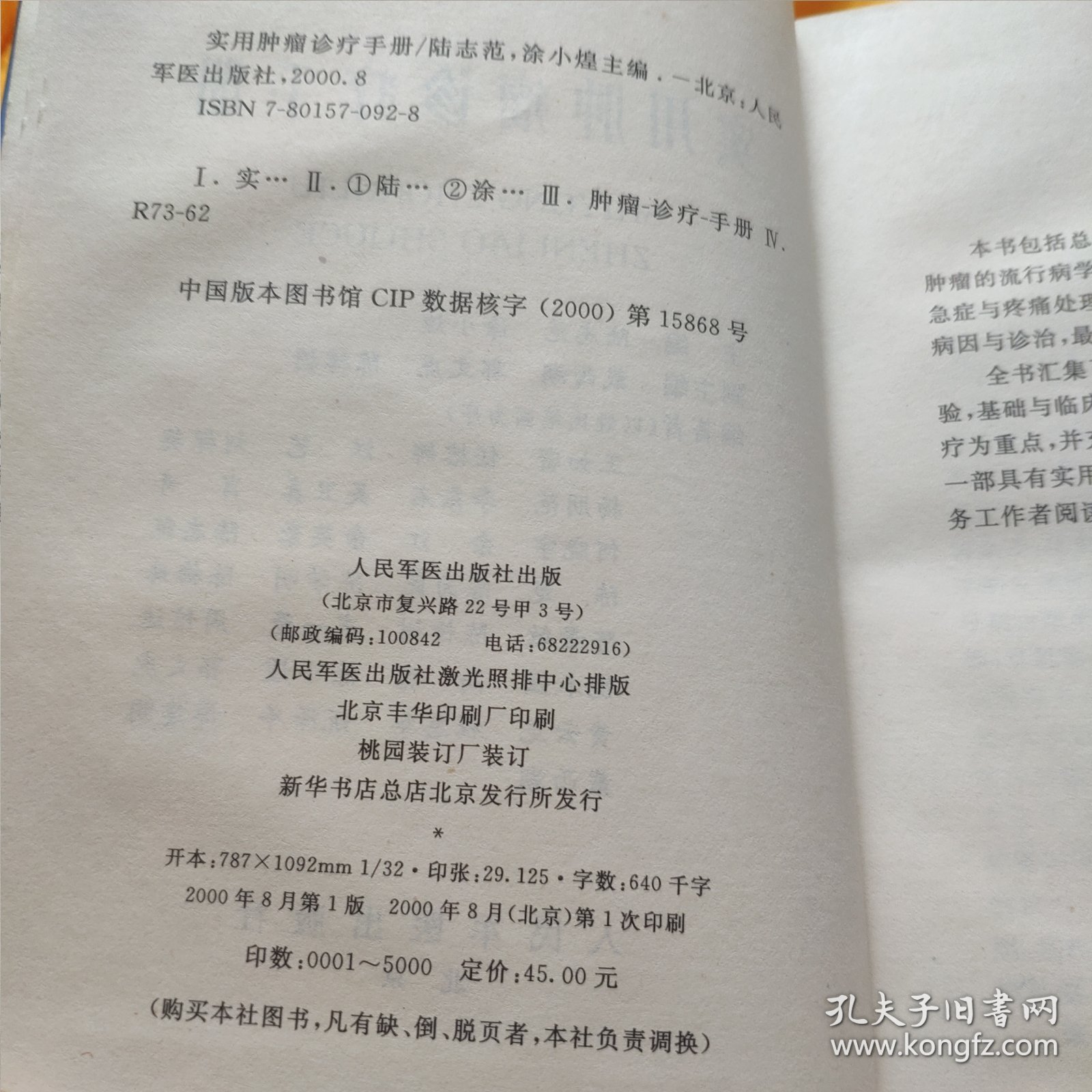 实用肿瘤诊疗手册 精装