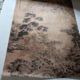 老挂历一一2002年《墨钦》故宫藏画精品，宣纸仿真画(7张全)大尺寸