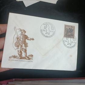f0208外国信封FDC民主德国邮票 东德1957年 1563年的邮差 马 邮政 1全 首日封
