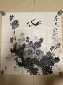 边崇顺写意花鸟画国画水墨字画书画墨迹墨宝纯手绘作品四尺斗方软片春风