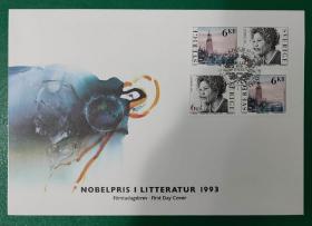 瑞典邮票 首日封1993年 诺贝尔奖获得者