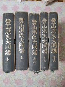 丰山洪氏大同谱（第一、二、三、四、五卷）16开，精装本带插壳