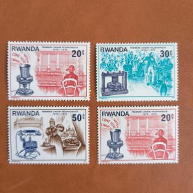 Rwanda101卢旺达邮票1976年 电话发明百年 新 4枚（不全）