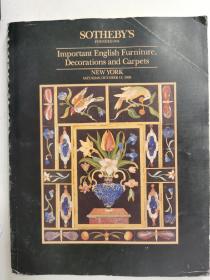 纽约苏富比 1990年 欧洲古董 西洋古董 陈设 装饰 英国家具 雕塑 艺术品 拍卖会