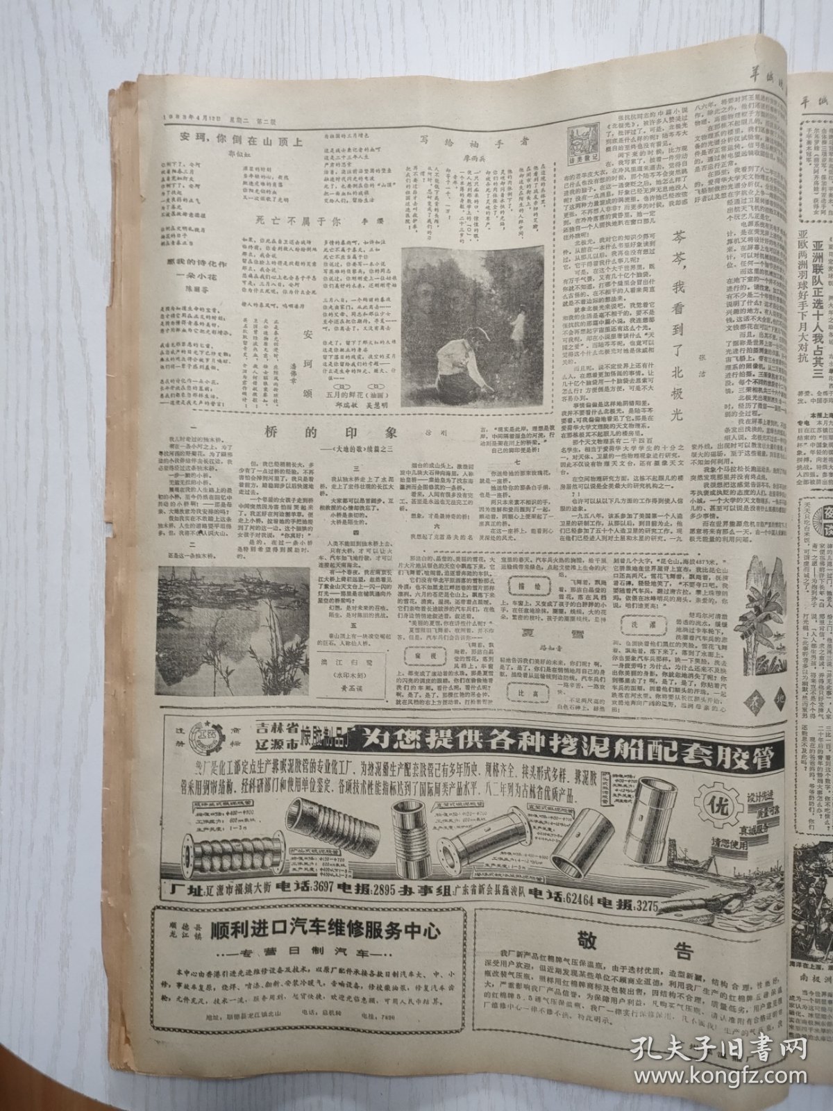 羊城晚报1983年4月12日，杀害安珂的凶手全部落网。成都举办张大千画展。围殴杨威的主犯已被抓获归案。